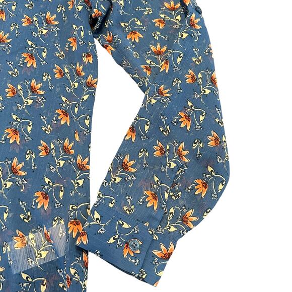 Kut from the Kloth Womens blue floral blouse, Size Medium - Picture 3 of 7